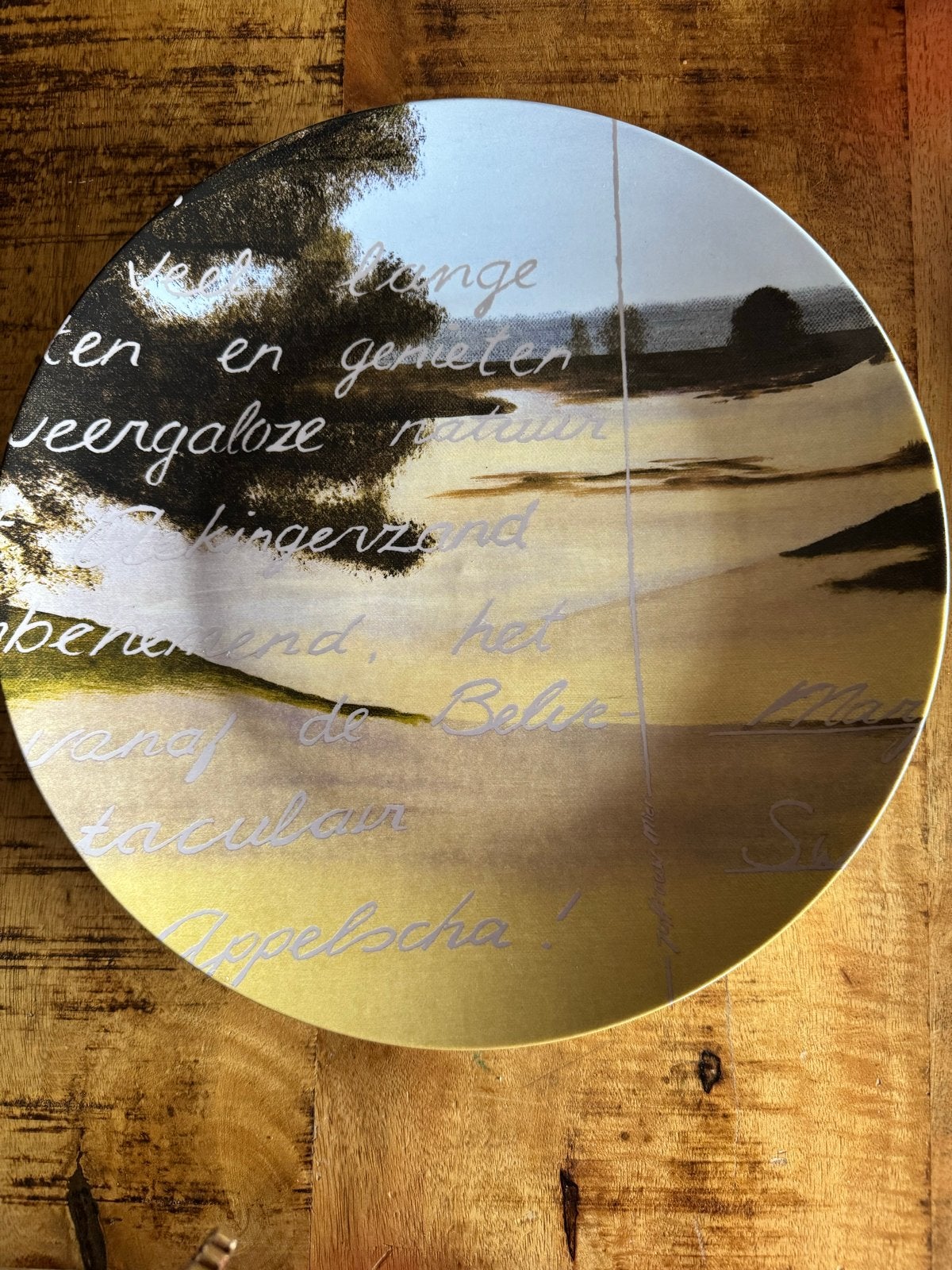 Proeven van Kunst Wandbord "Groeten uit Appelscha" Juffrouw, Antiek en Kunst, Ophalen of Verzenden