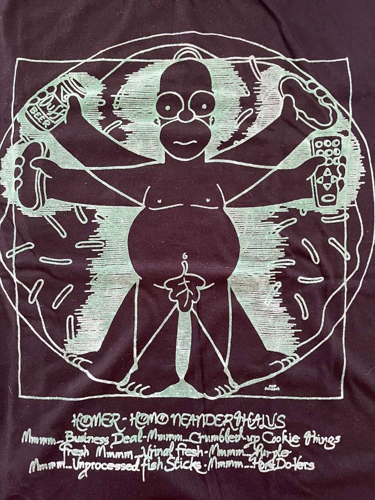 The Simpsons x CoolCat T-Shirt – Vitruvian Homer – Maat L, Kleding | Heren, T-shirts, Nieuw, Maat 52/54 (L), Zwart, Ophalen of Verzenden