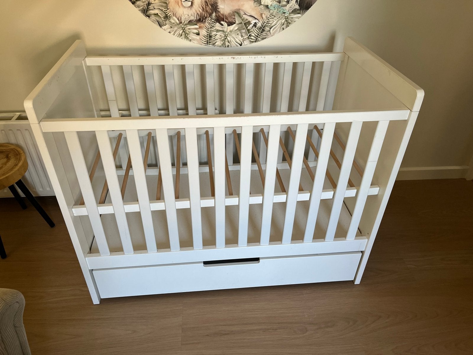 Baby ledikant 120x60 met lade - gebruikt, Kinderen en Baby's, Babywiegjes en Ledikanten, Ophalen, Gebruikt, Ledikant