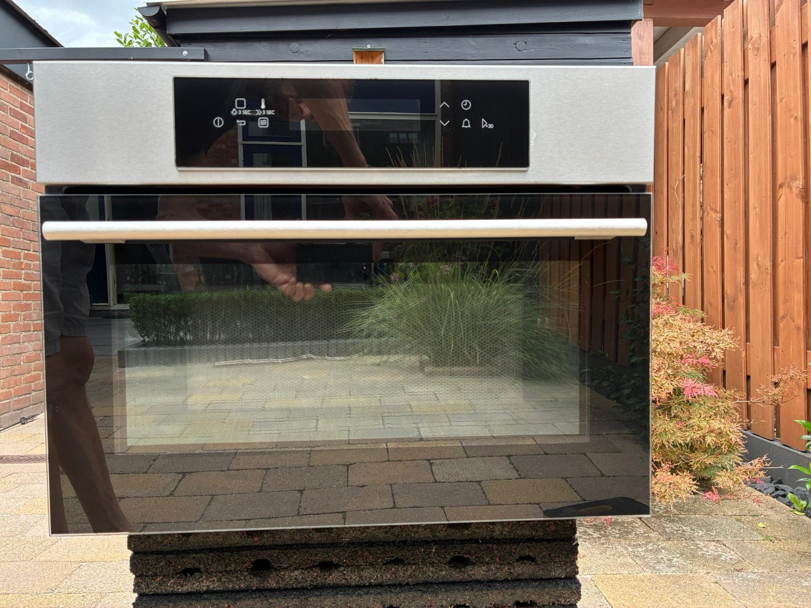Oven met ingebouwde magnetron functie, 45cm hoog, Ophalen, 45 tot 50 cm, Gebruikt, Combi-oven
