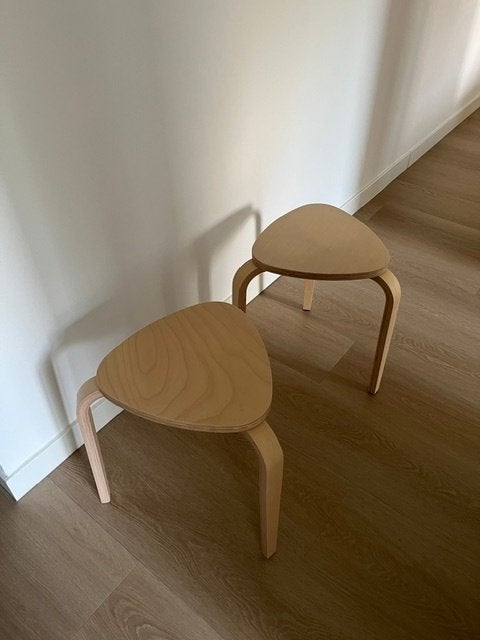 2 Berkenhout krukken, Huis en Inrichting, Krukjes, Zo goed als nieuw, Hout, Ophalen