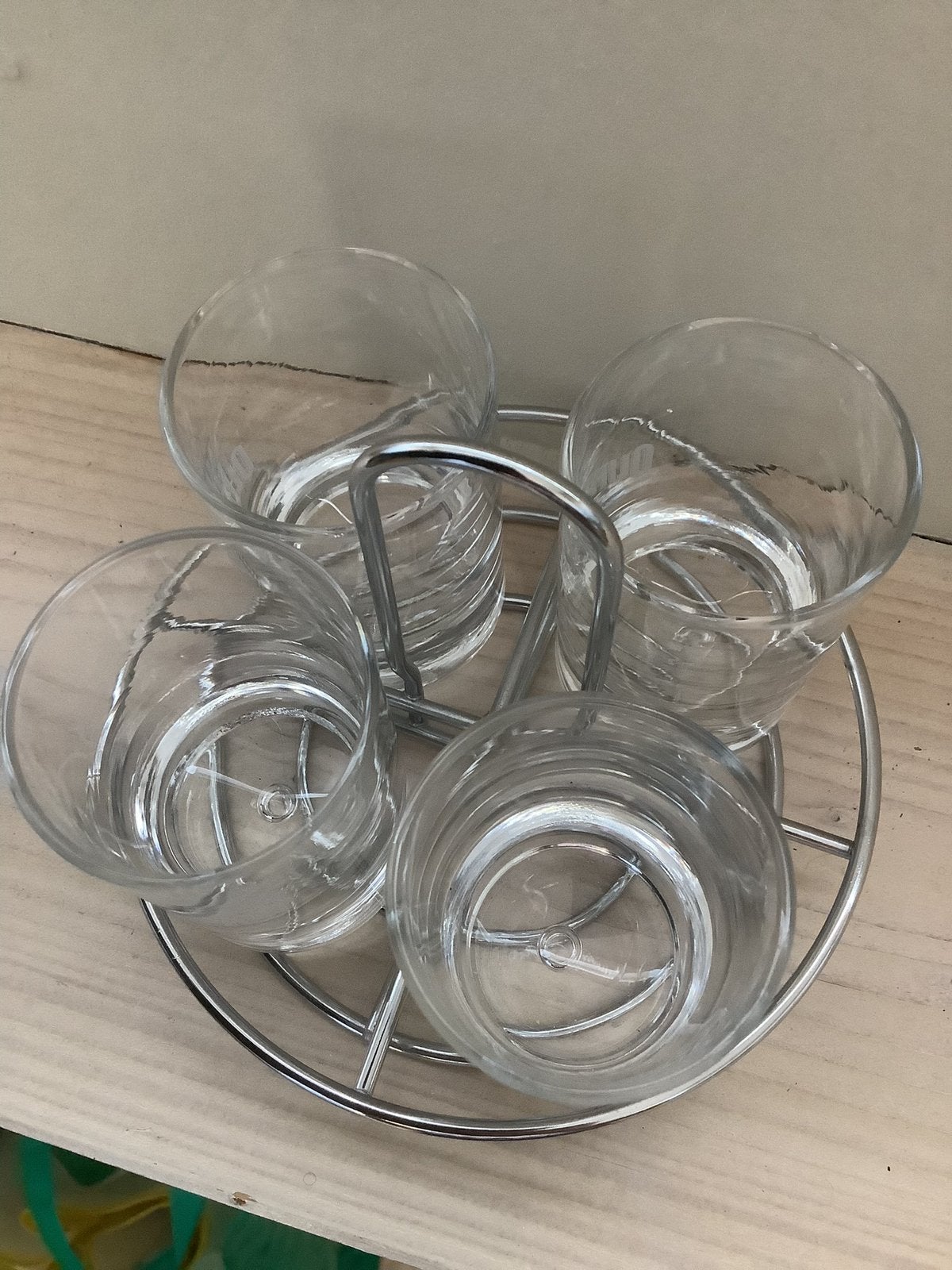 4x Olifant-borrelglaasjes in carroussel, Verzamelen, Glas en Borrelglaasjes, Ophalen of Verzenden, Zo goed als nieuw, Borrel- of Shotglas