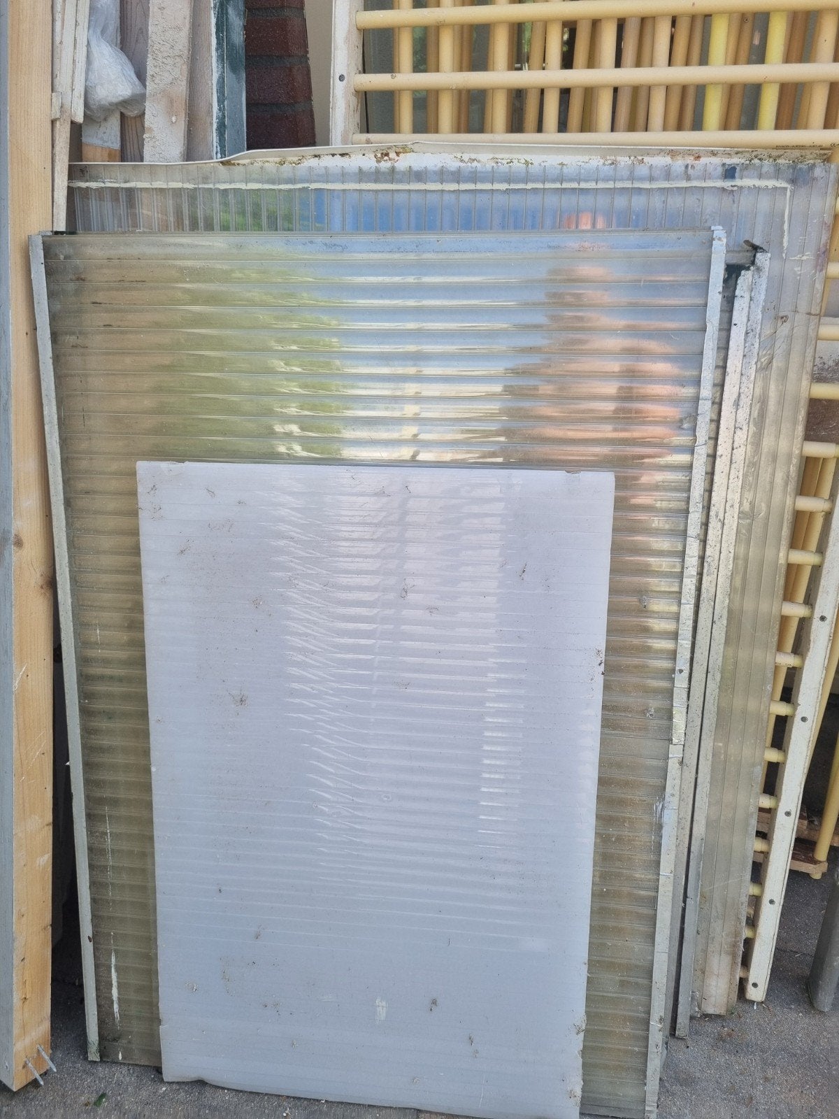 7 polycarbonaat kanaalplaten, diverse afmetingen., Ophalen, Gebruikt, Overige materialen