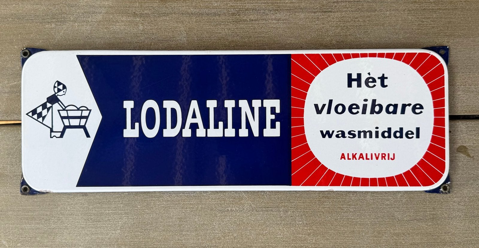 Emaille Reclamebord Lodaline Waspoeder, Ophalen of Verzenden, Reclamebord