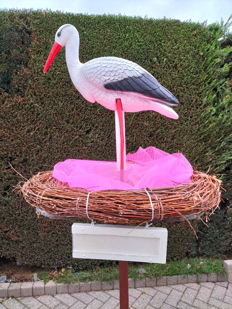 Geboorteborden “Levensechte” originele geboorte 3D ooievaar, Ophalen, Nieuw, Geboortebord