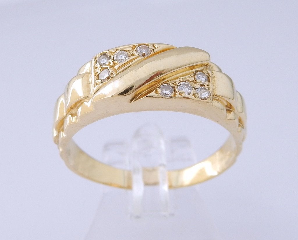 18 karaat Gouden Herenring Ring Diamanten M20, Jw, 20 of groter, Verzenden, Heer