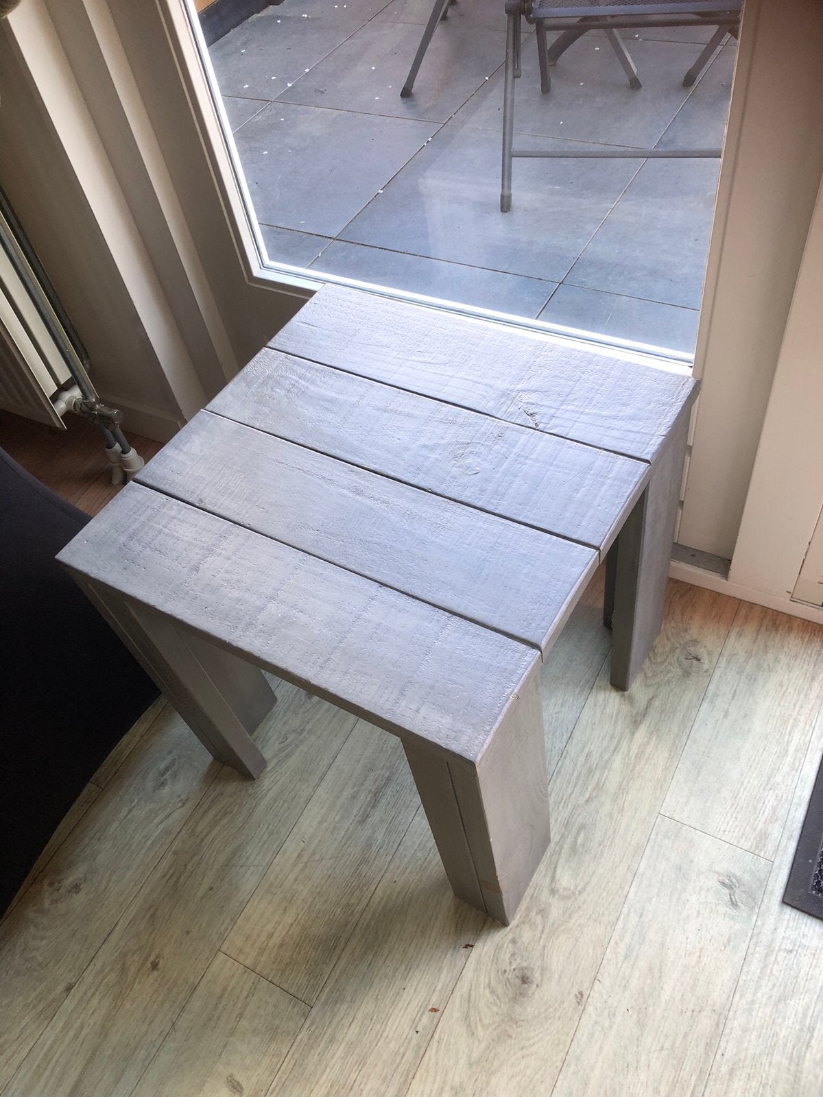 Salontafels/ bijzettafels steigerhout grijs/ greywash, Ophalen, Vierkant, Minder dan 55 cm, 45 tot 60 cm