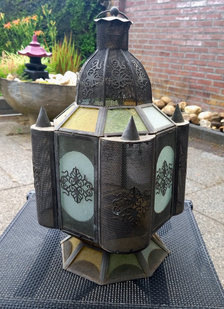 Staande lantaarn lamp, Ophalen, Zo goed als nieuw, Glas, Hangend, Arabisch