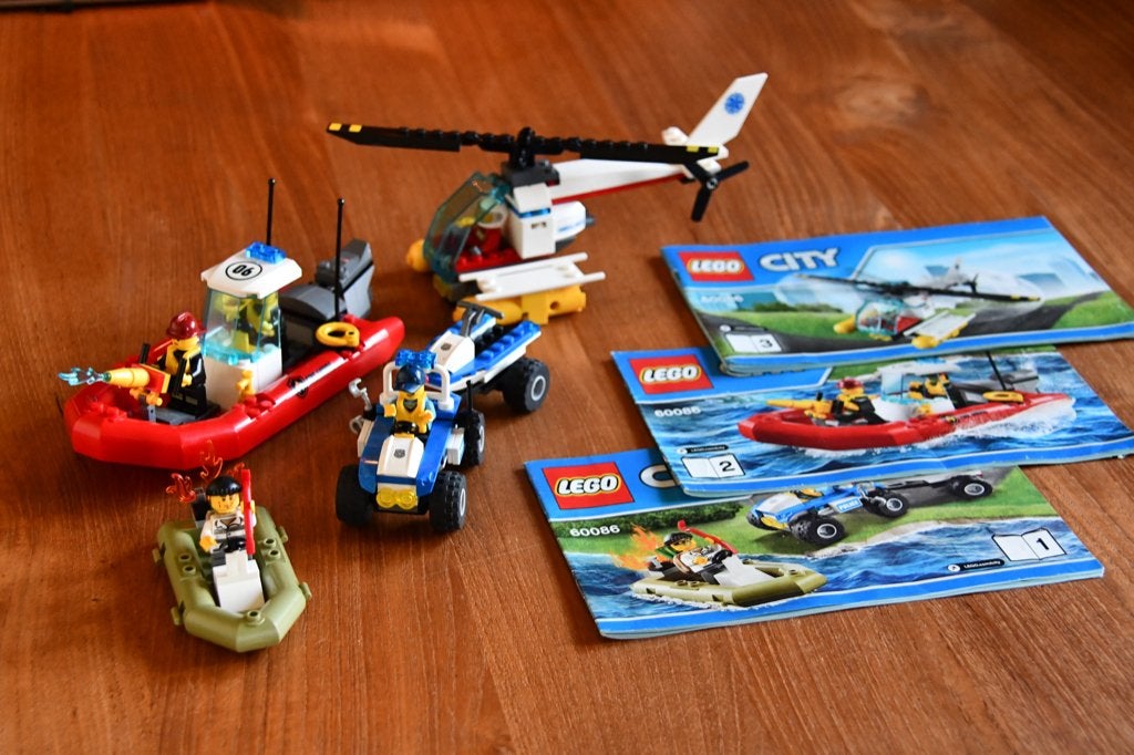 Lego City 60086 Brandweer Politie Ambulance Helicopter Set, City, Lego, Ophalen of Verzenden, Complete set