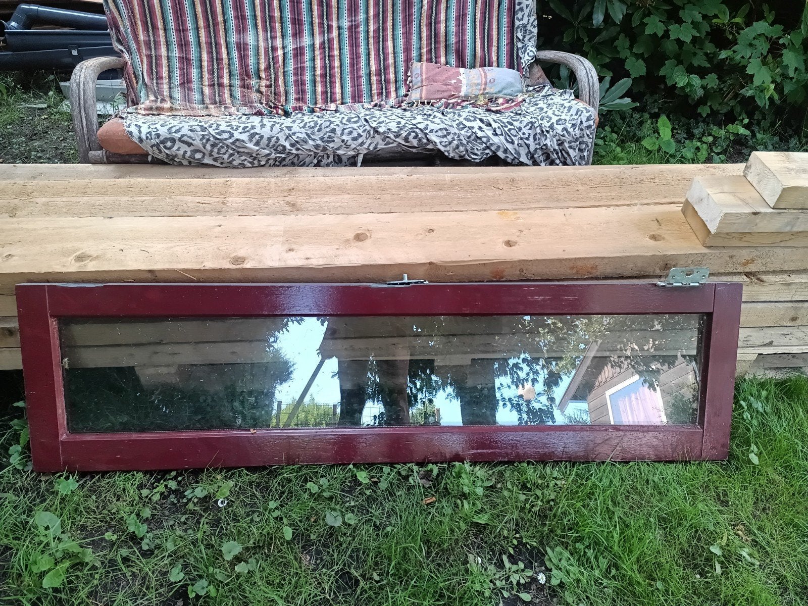 Gebruikt raamkozijn met dubbelglas, Doe-het-zelf en Verbouw, Glas en Ramen, Ophalen, Gevelraam of Ruit, Gebruikt, Minder dan 80 cm