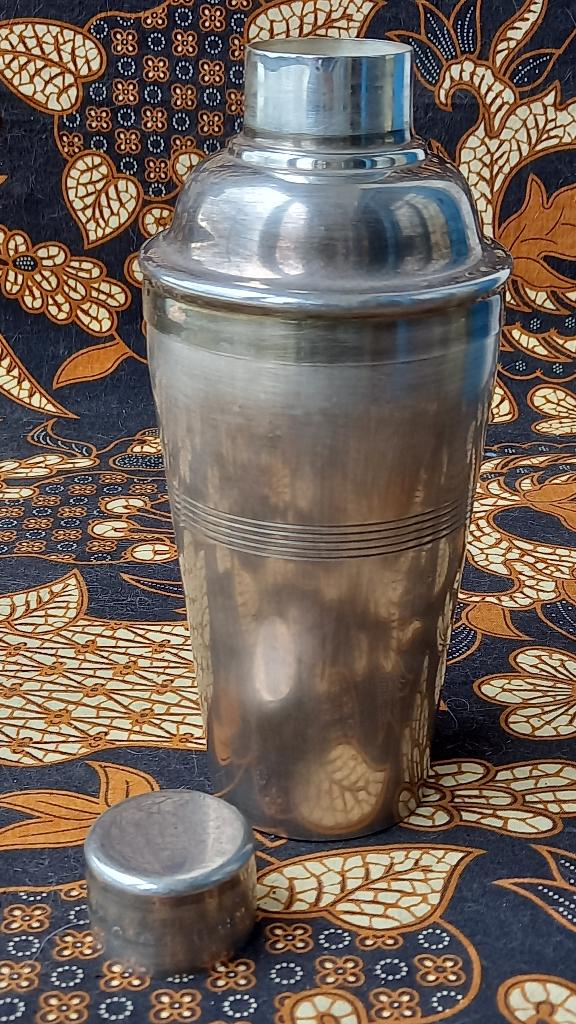Mooie originele oude silverplate cocktail shaker 20,8 cm., Antiek en Kunst, Ophalen of Verzenden