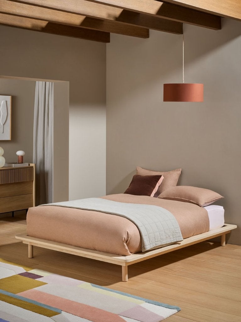 Bed frame hout (MADE), Gebruikt, Bruin, Tweepersoons, 200 cm