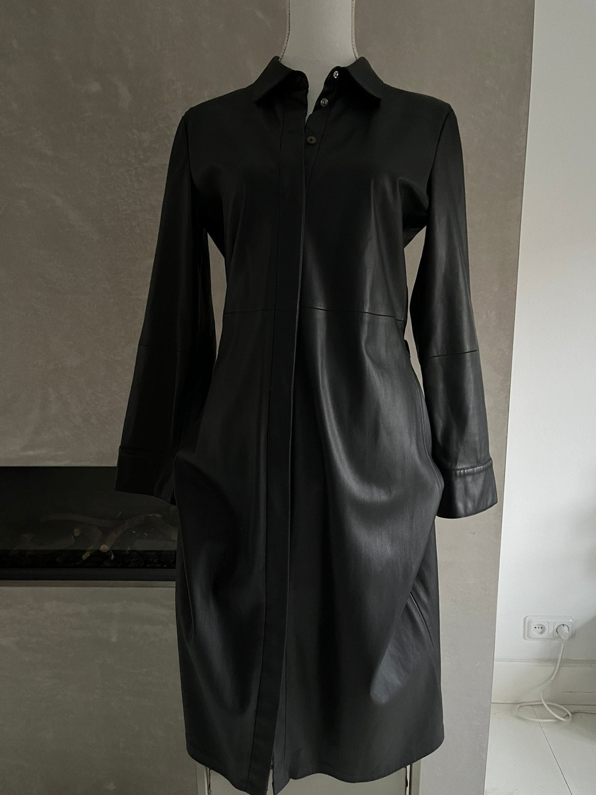 Rino & Pelle imitatie leren blouse/jas mt 38 Z.G.A.N., Maat 38/40 (M), Zwart, Ophalen of Verzenden, Zo goed als nieuw