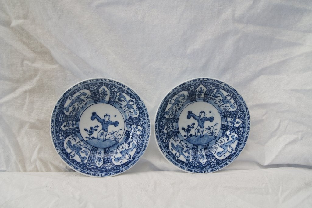 antieke Chinese blauw-witte porseleinen schalen, Ophalen
