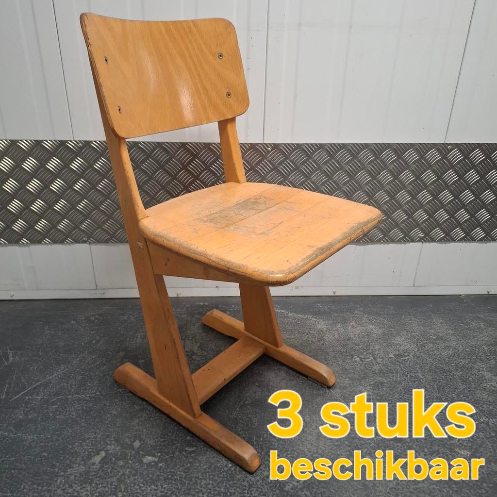 CASALA vintage 1 houten stoel stoelen schoolstoelen zith.46, Ophalen, Gebruikt, Bruin, Kunststof