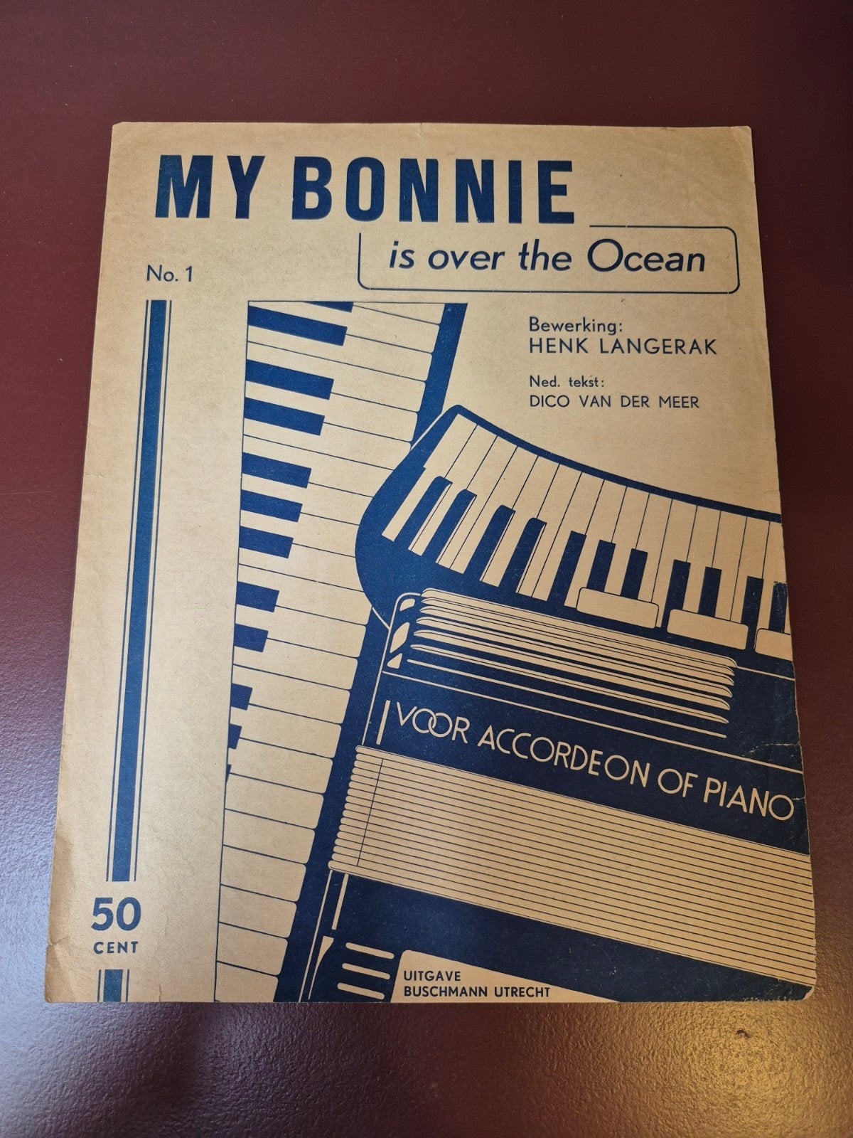 My Bonnie is over the Ocean - Accordeon of Piano, Gebruikt, Accordeon, Ophalen of Verzenden, Thema