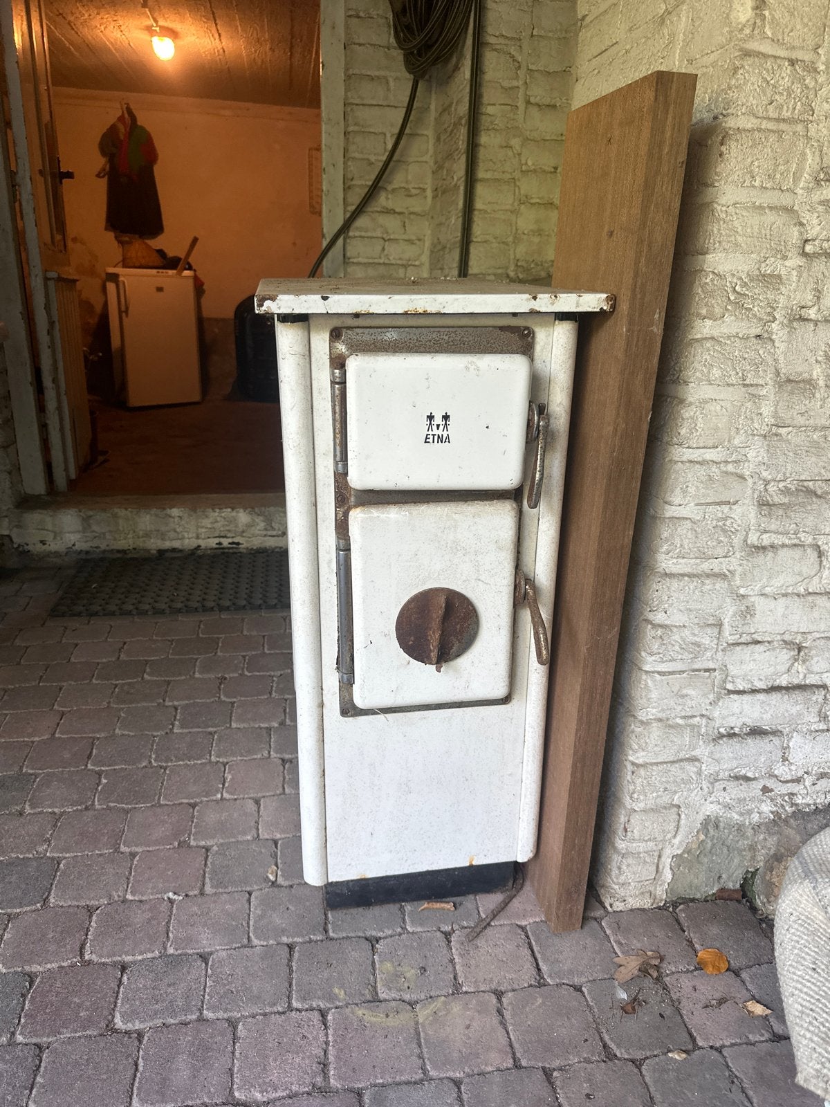 Vintage Etna Houtkachel - opgalen maastricht, Huis en Inrichting, Kachels, Ophalen, Gebruikt, Houtkachel, Vrijstaand