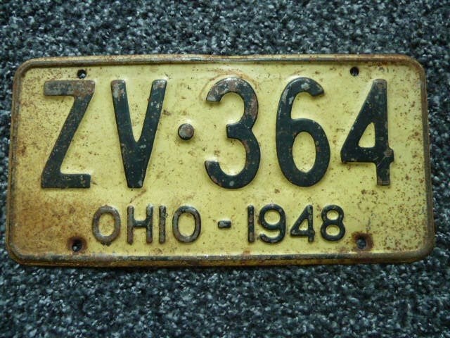 Kentekenplaat licenseplate Ohio 1948 USA, Verzenden, Gebruikt, Auto's