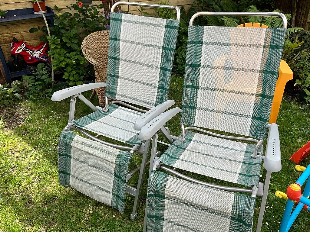 2 x dukdalf ligstoelen, Ophalen, Zo goed als nieuw, Campingstoel
