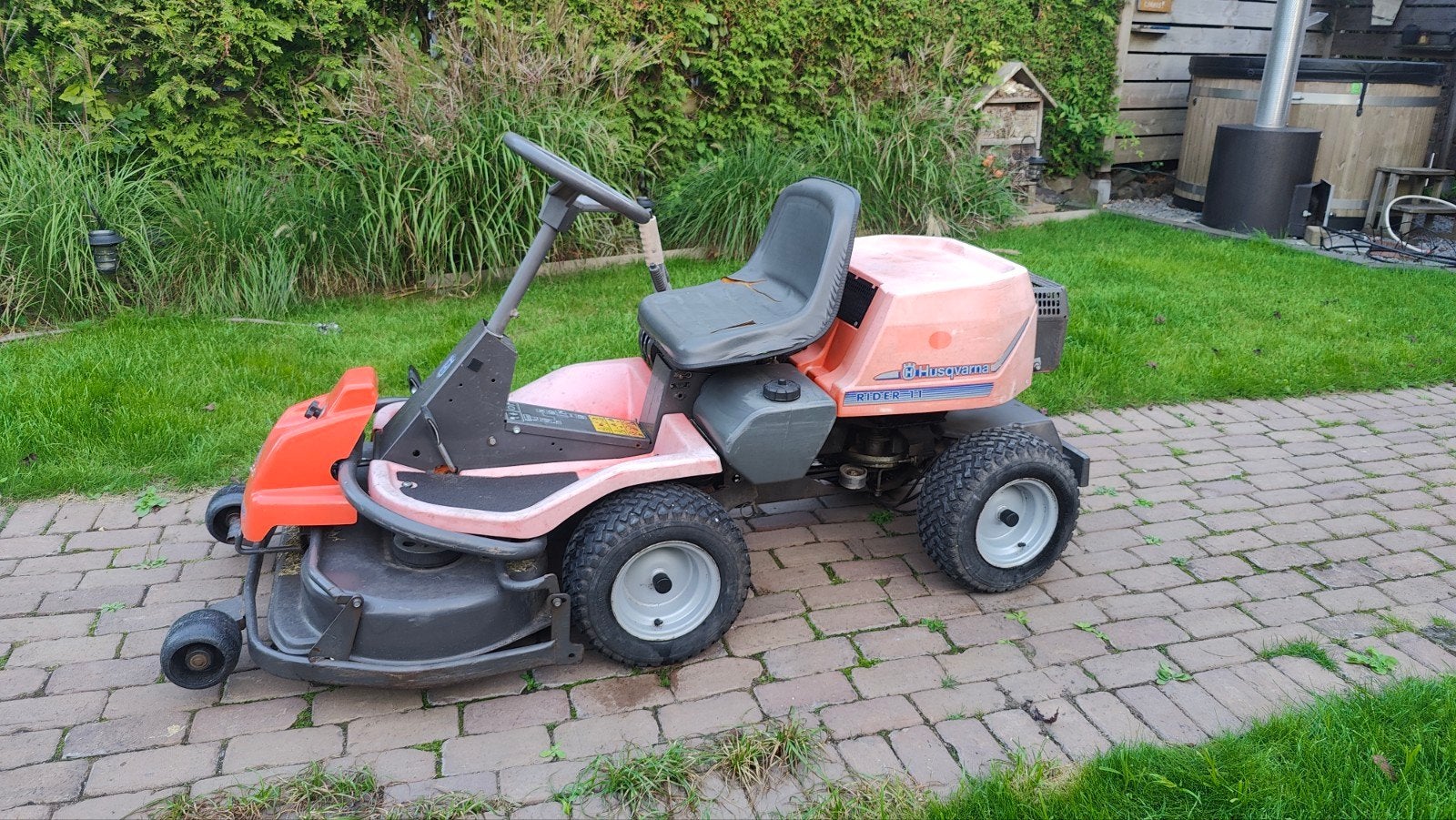 Husqvarna rider 11 bioclip 90cm maaidek, Ophalen, Gebruikt, Versnellingen, 90 tot 120 cm