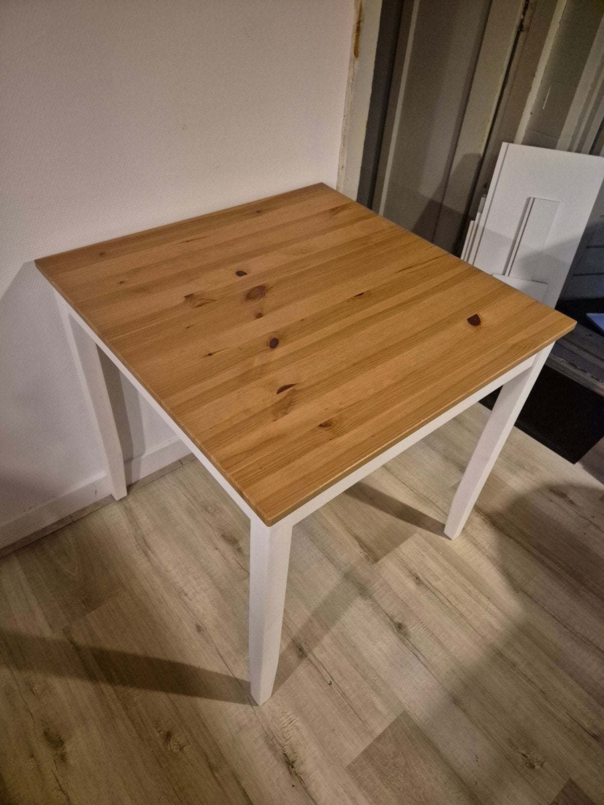 Ikea Lerhamn tafel - Houten eettafel/bureau, Ophalen, Gebruikt, 50 tot 100 cm, Vierkant