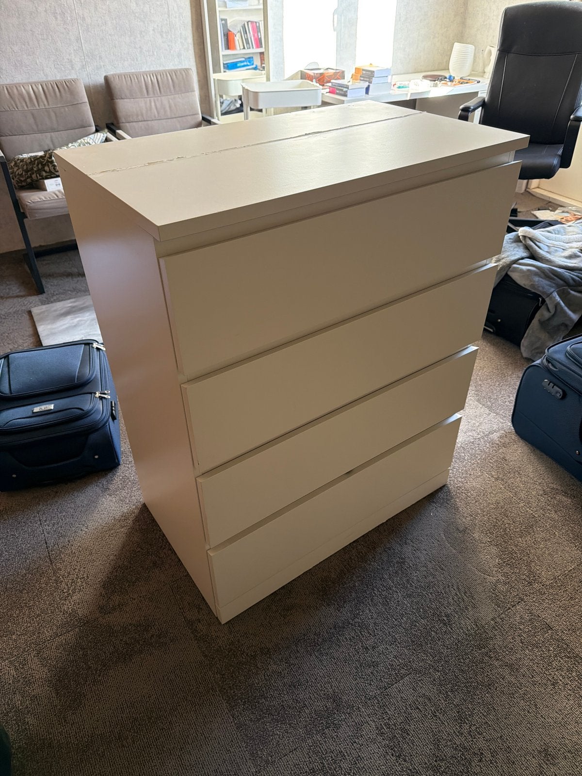 IKEA MALM ladekast wit - 4 lades, Ophalen, 100 tot 150 cm, 50 tot 100 cm, Zo goed als nieuw