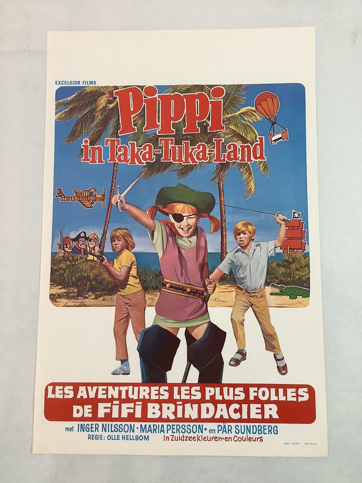 PIPI LANGKOUS  FILMPOSTER   36-54 cm, Verzamelen, Ophalen of Verzenden, Zo goed als nieuw, Deurposter of groter, Film en Tv