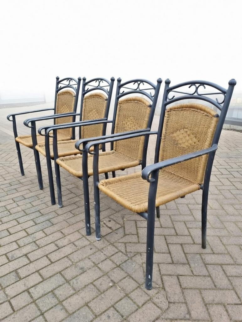 Bistro Terras stoelen || tuin stoelen, Tuin en Terras, Ophalen, Gebruikt, Metaal