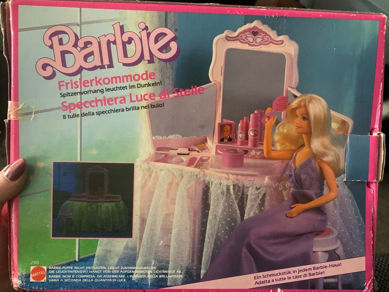 Vintage Barbie kaptafel met Accessoires, Verzamelen, Poppen, Ophalen of Verzenden, Gebruikt, Accessoires