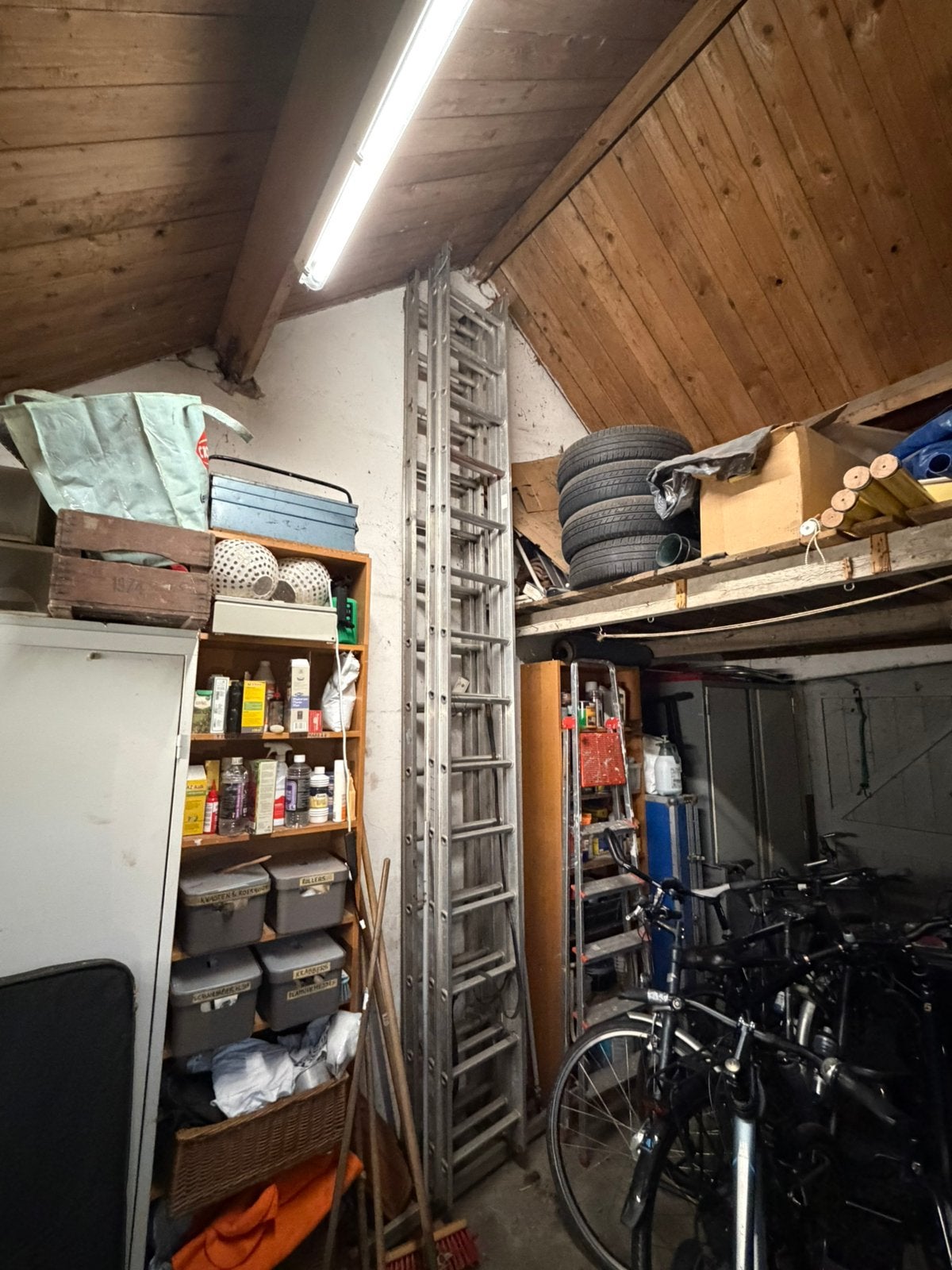 Uitschuufbare ladder 3,5 m ingeschoven, Ophalen, Gebruikt, Ladder, Opvouwbaar of Inschuifbaar