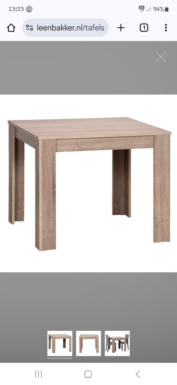 Tafel september leen bakker 80 x 80, Ophalen, Rechthoekig, 50 tot 100 cm