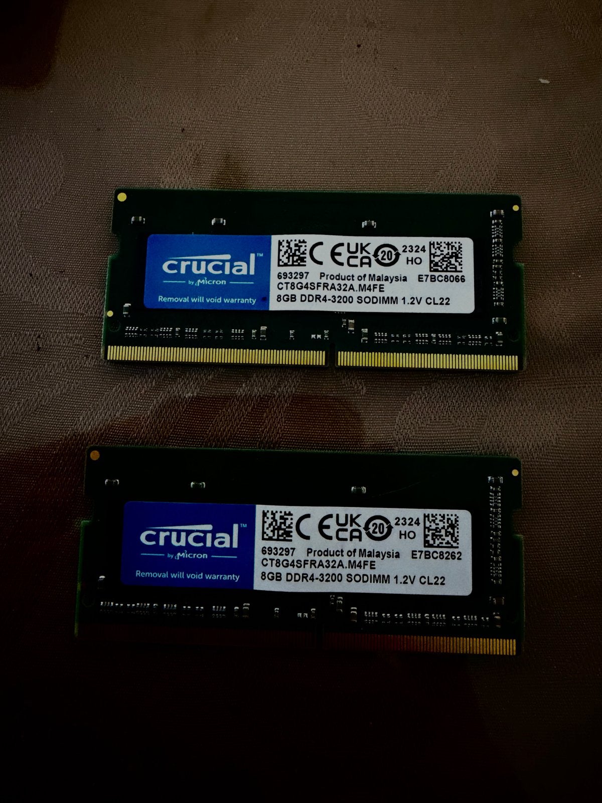 2x Crucial 8GB DDR4-3200 SODIMM RAM voor Laptop