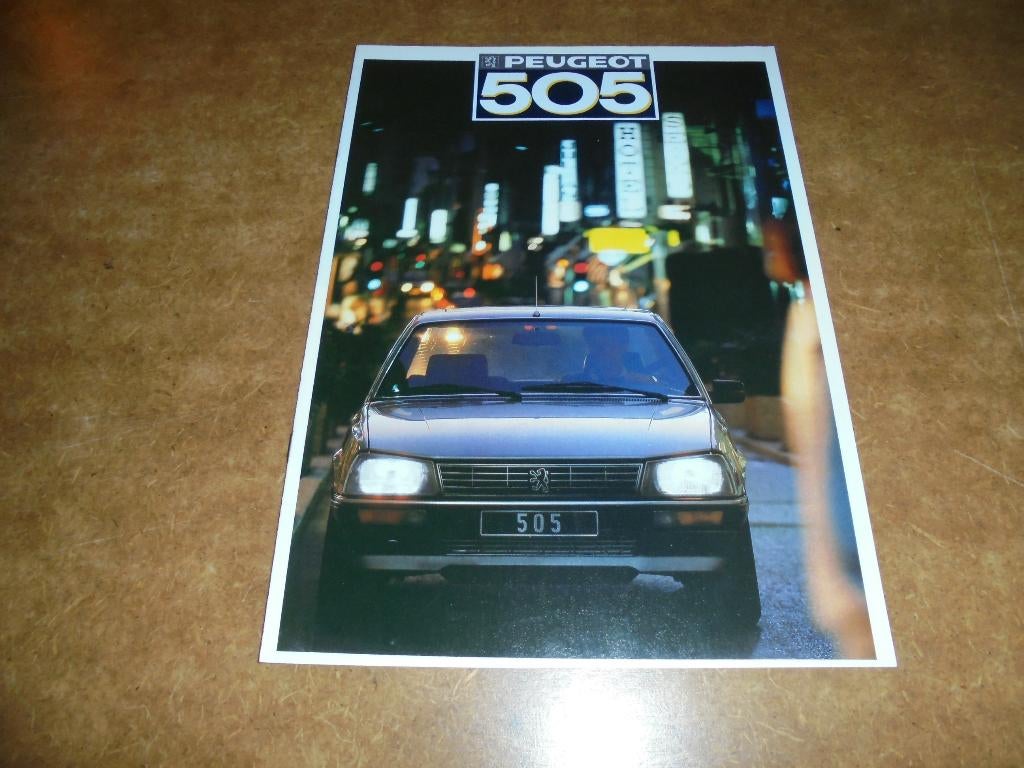 brochure Peugeot 505 modellen 1987, Ophalen of Verzenden, Nieuw, Overige merken