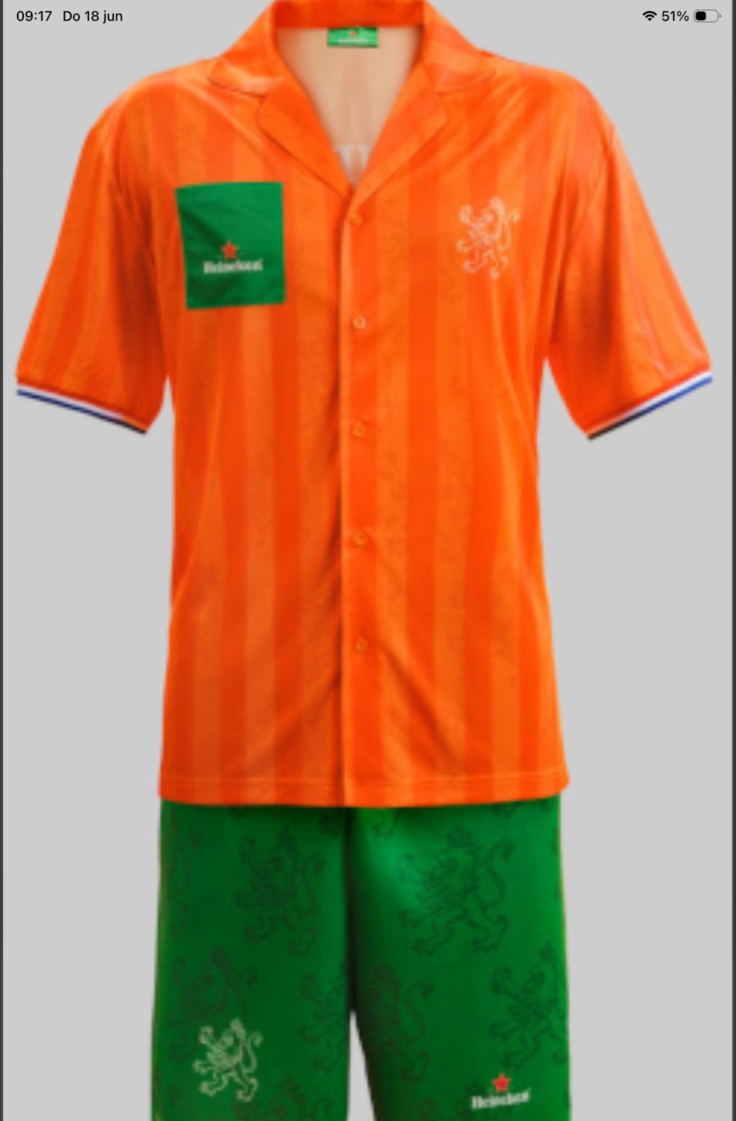 2X Pilsjama Heineken sets: twee sets voor €15 maat X/XL, Ophalen of Verzenden, Nieuw, Overige maten, Oranje