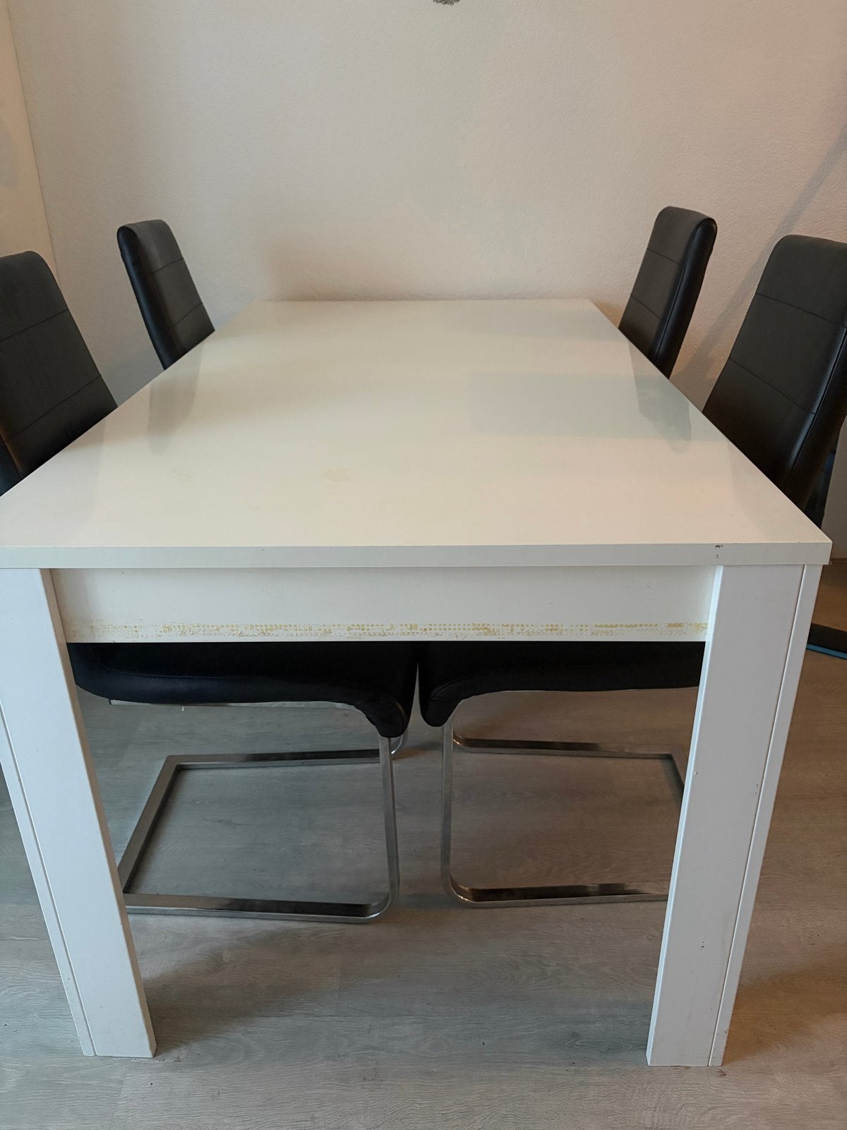 Eettafel met 4 stoelen, Ophalen, Gebruikt, 100 tot 150 cm, 50 tot 100 cm