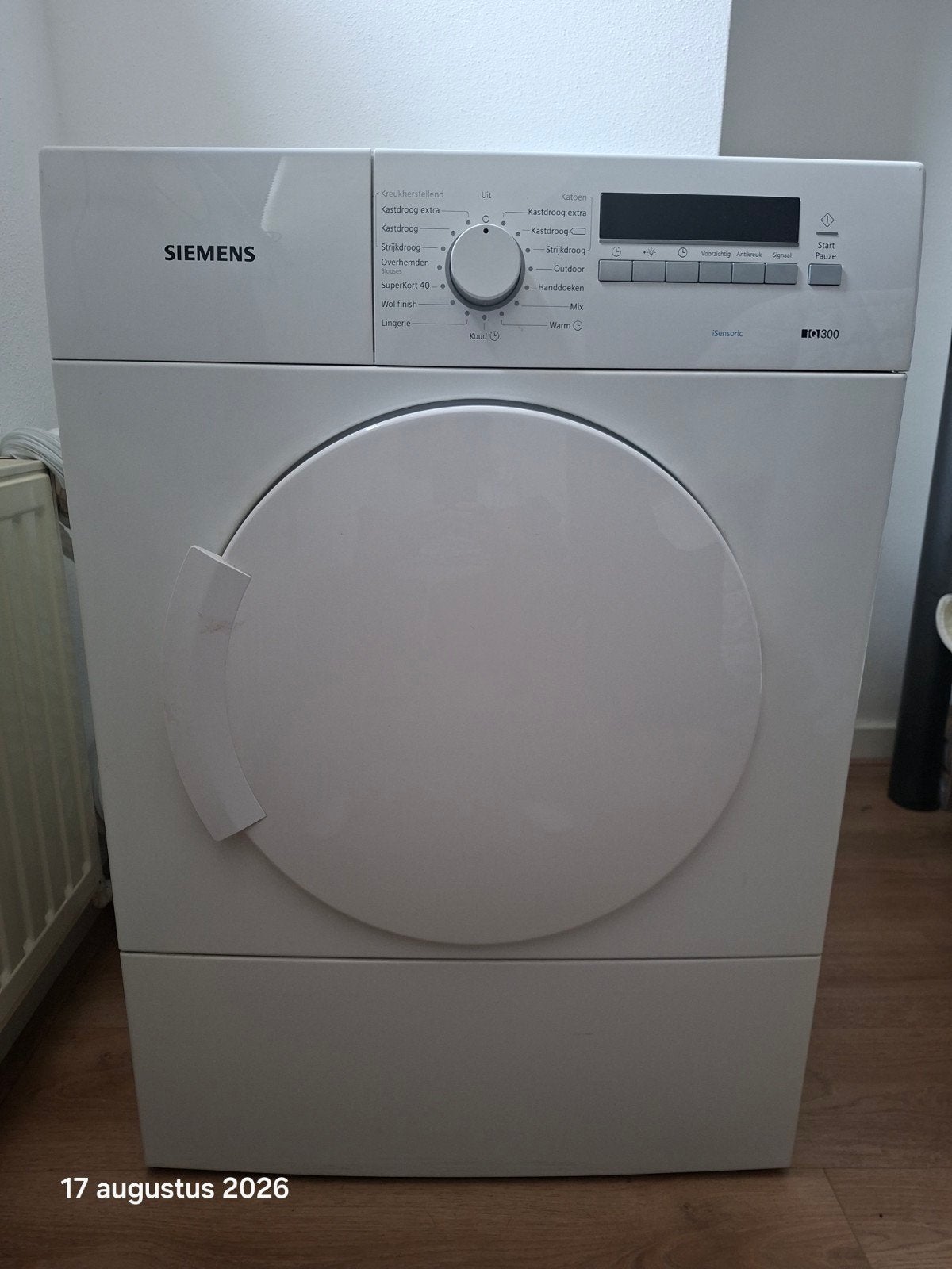 Siemens iQ300 WT34A201NL Luchtafvoer Wasdroger, Ophalen, 6 tot 8 kg, Gebruikt, Luchtafvoer
