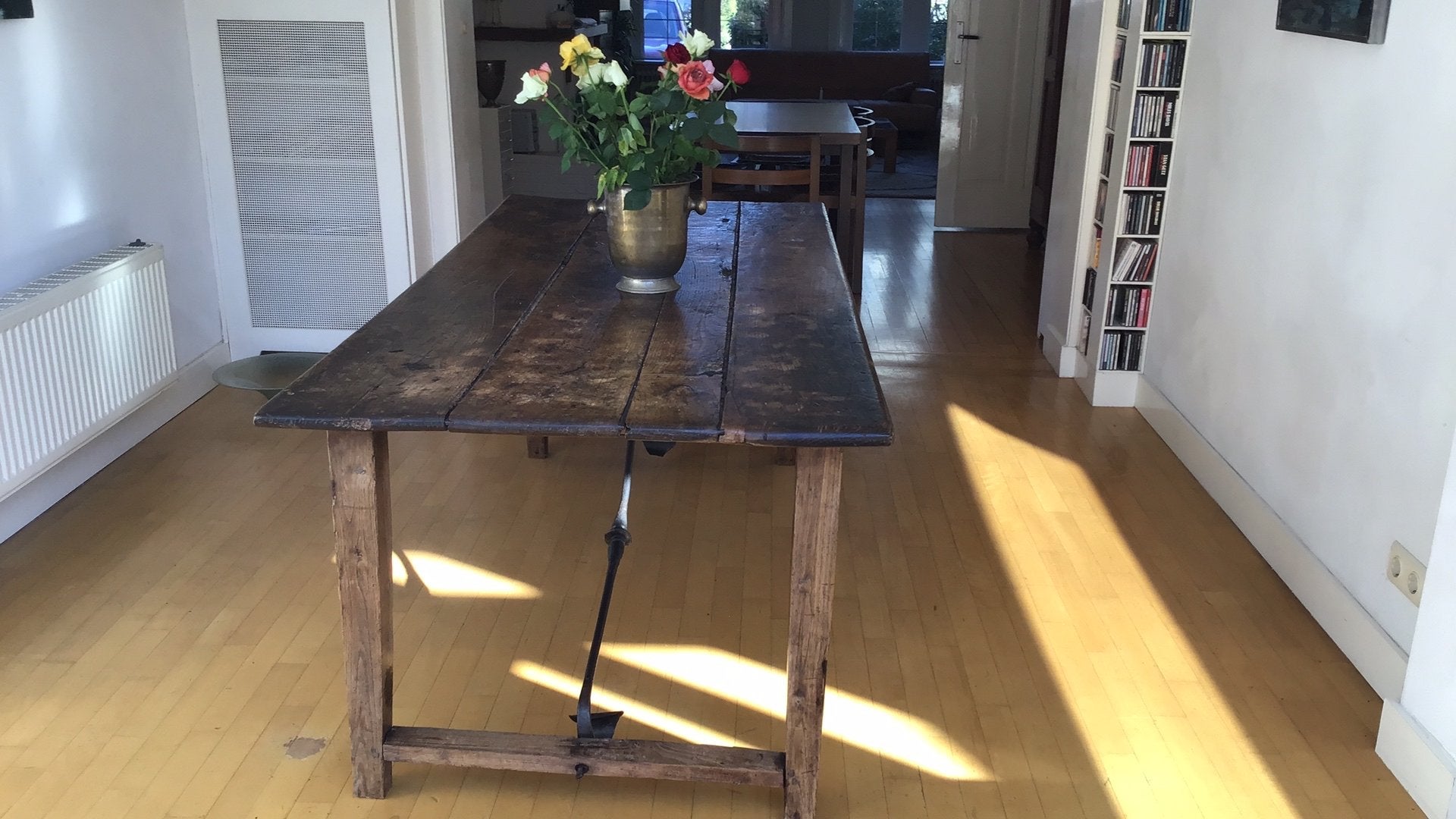 Karakteristieke antieke kloostertafel of Spaanse boerentafel, Huis en Inrichting, Ophalen, 50 tot 100 cm, Zo goed als nieuw, 150 tot 200 cm