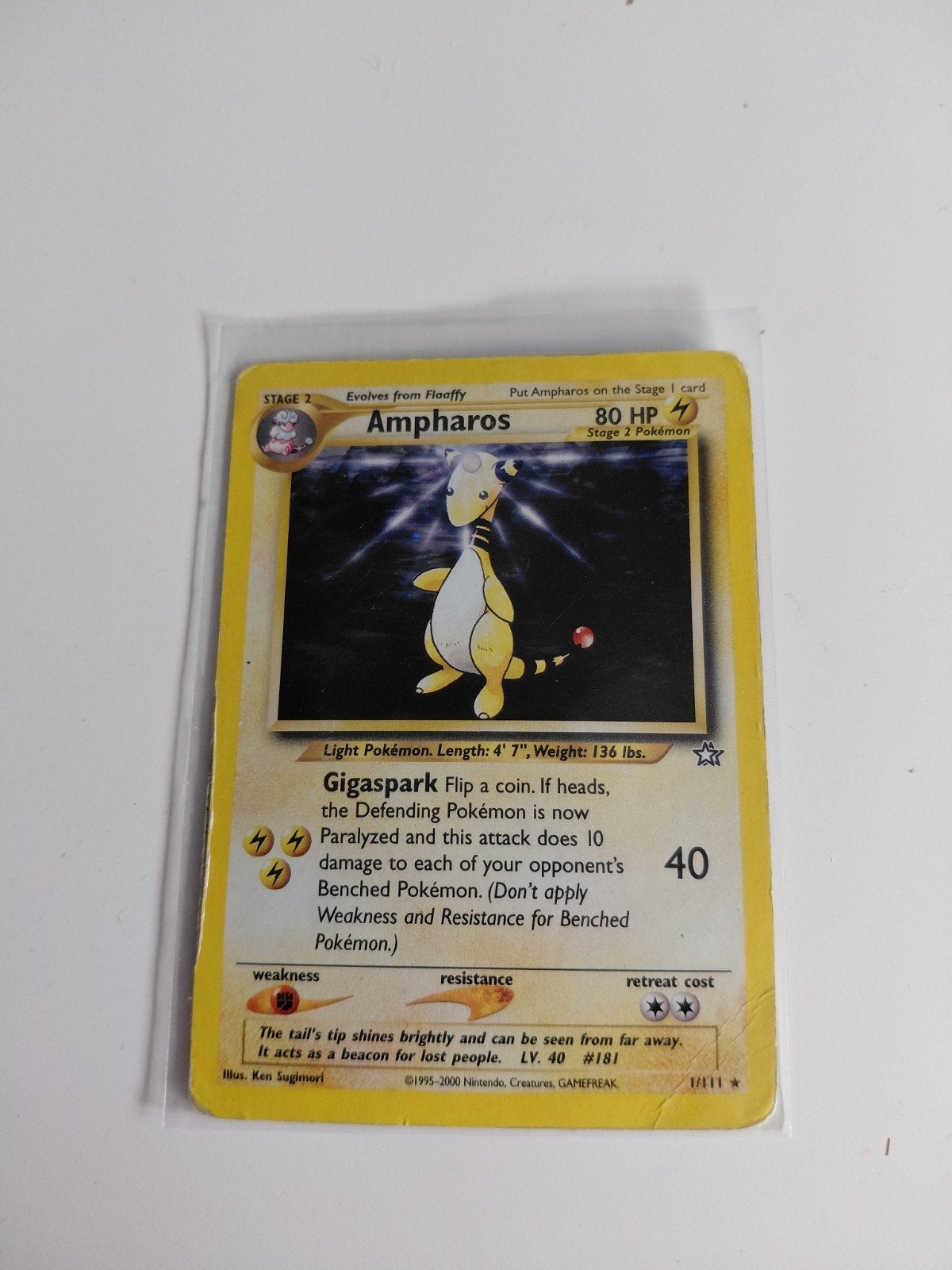 ampharos holo neo serie, Ophalen of Verzenden, Zo goed als nieuw