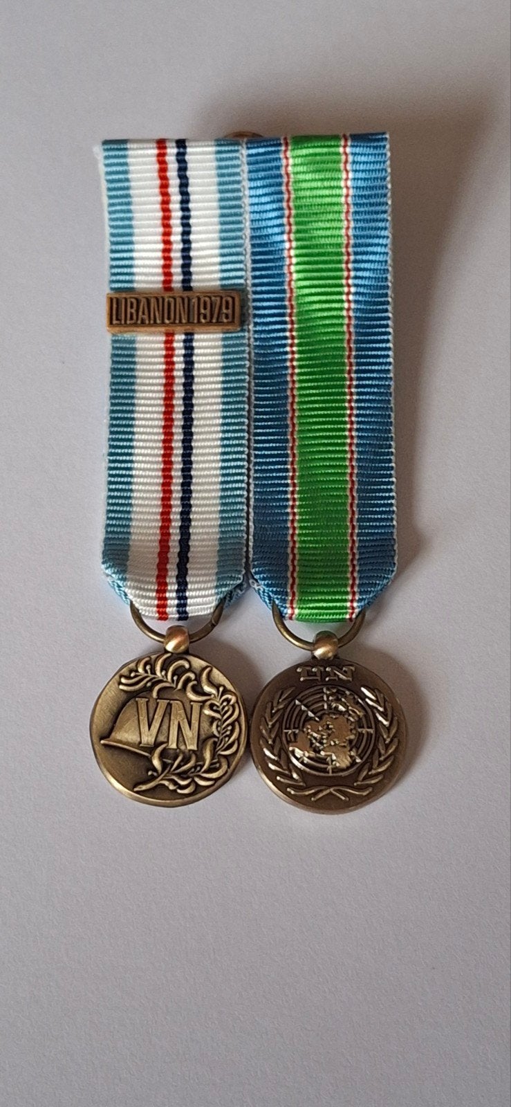 medaille set Unifil Libanon miniatuur, Ophalen of Verzenden, Landmacht, Nederland, Lintje, Medaille of Wings