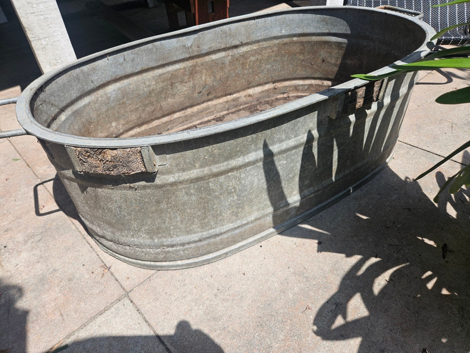 Grote metalen plantenbak / zinken teil, Ophalen, Gebruikt, 100 cm of meer, Balkon