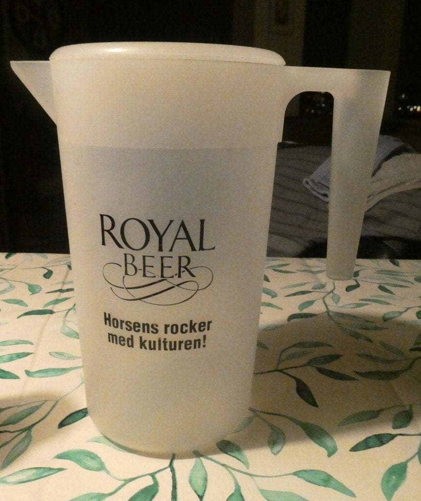 Bierreclame / plastic bierkan 2 liter pitcher, Ophalen of Verzenden, Gebruikt, Gebruiksvoorwerp