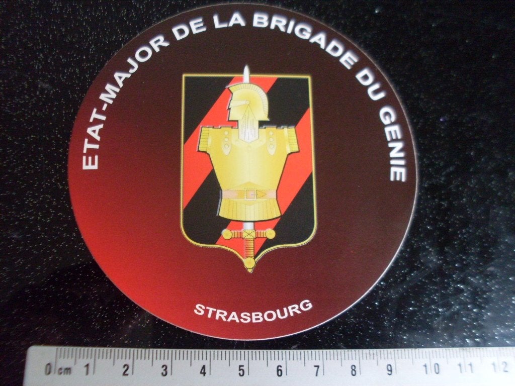 sticker etat-major de la brigade du genie strasbourg logo, Verzenden, Zo goed als nieuw, Bedrijf of Vereniging