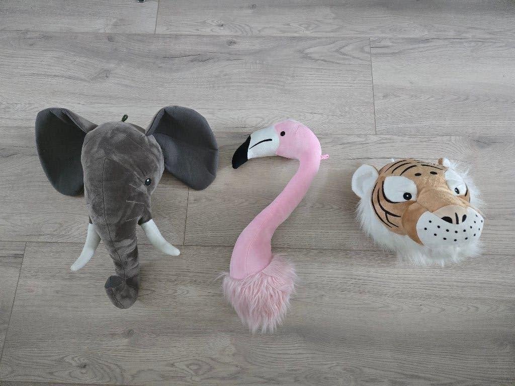 Knuffels voor aan muur jungle 3x, Ophalen, Overige typen, Zo goed als nieuw, Middelgroot (20 tot 80 cm)