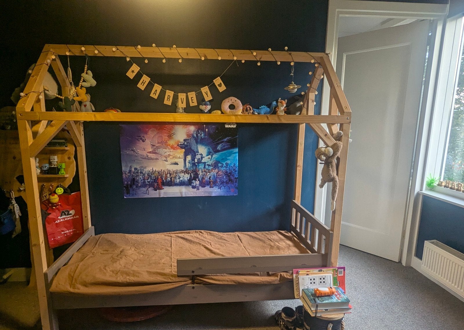 Houten huisbed voor kinderen - peuterbed, Ophalen, Gebruikt, Lattenbodem