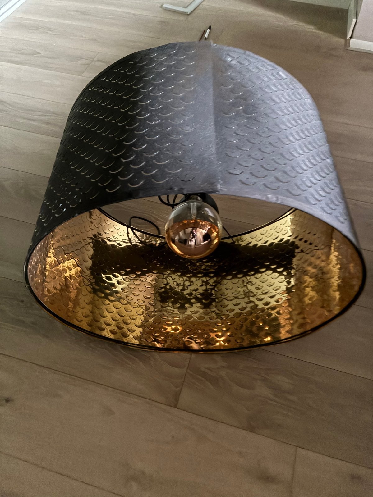 Ikea Nymö lampenkap 59cm - Zwart/Goud, Ophalen, Zo goed als nieuw, Metaal