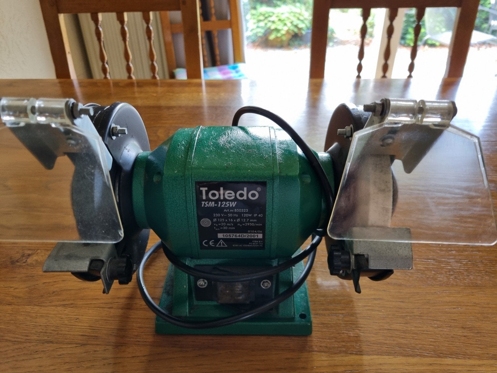 Toledo TSM-125W Werkbankslijpmachine - 120W, Doe-het-zelf en Verbouw, Gereedschap | Slijpmachines, Ophalen, Gebruikt, Minder dan 700 watt