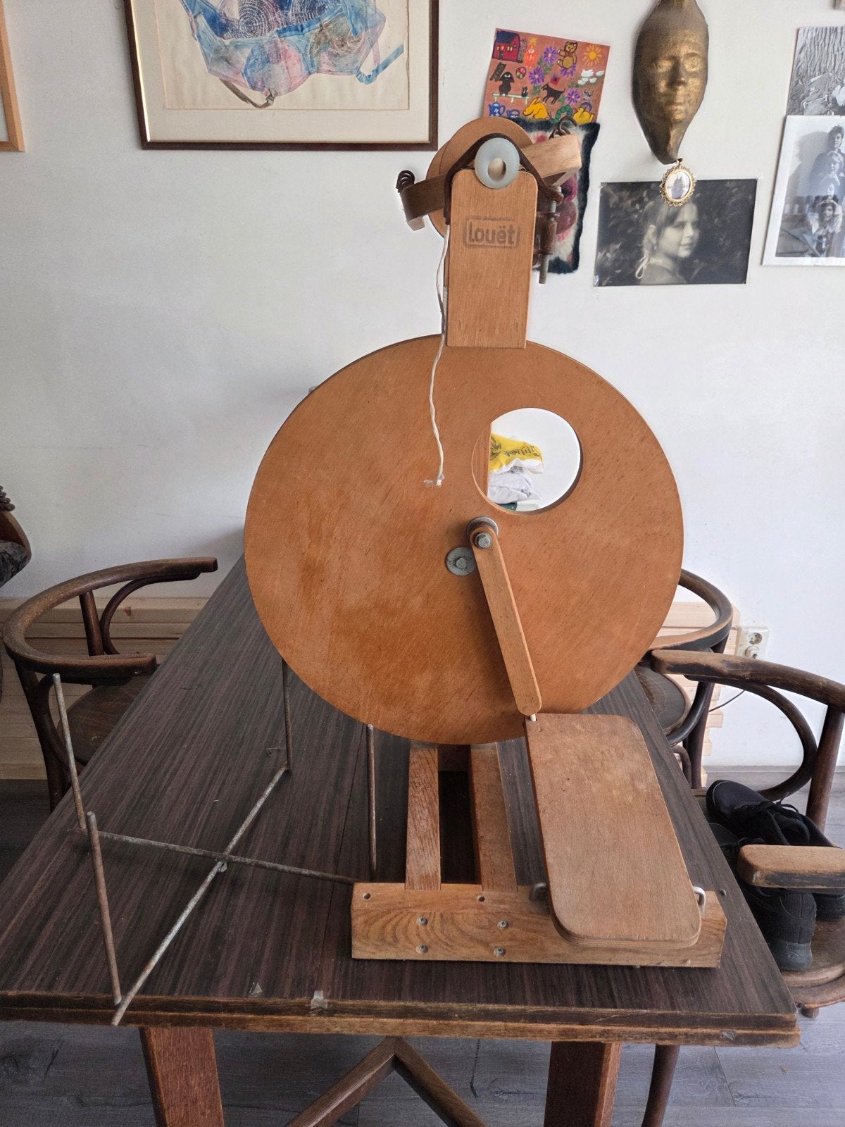 Vintage Louët spinnewiel - Houten handwerk, Ophalen
