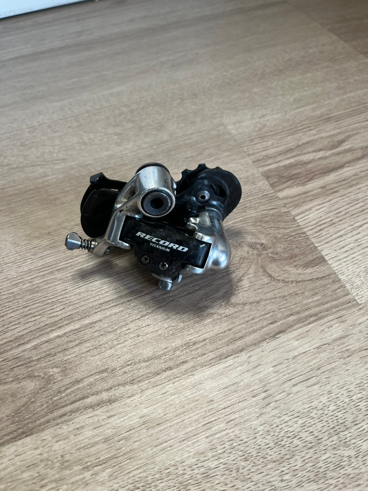 Campagnolo record titanium achterderailleur, Titanium, Ophalen of Verzenden, Zo goed als nieuw, Derailleur of Ketting