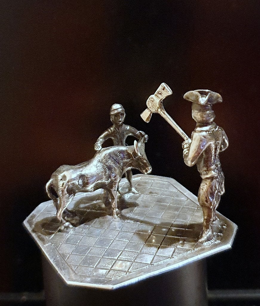 Antiek zilveren miniatuur KOEDODERS Amsterdam 1772, Ophalen of Verzenden, Zilver