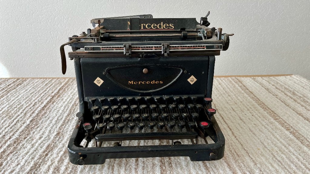Antieke Mercedes Model 3 schrijfmachine (1917), Diversen, Typemachines, Ophalen, Gebruikt